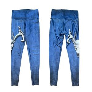 EUC Venor Whitetail Jeggings Size 1 Deer Skull Leggings Yoga Jeans High Waisted
